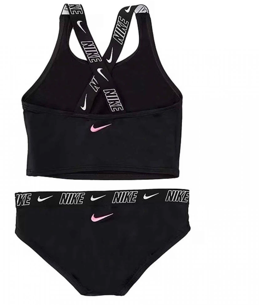Nike Maudymosi Kostiumėlis Mergaitėms Nk G Logo Tape Crossback Juodas NESSE728 001