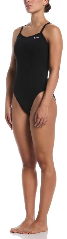 Nike Maudymosi Kostiumėlis Moterims Nk W Solid Rib Racerback Juodas NESSG017 001