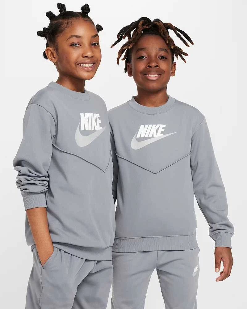 Nike Sportinis Kostiumas Paaugliams K Nsw Tracksuit Poly Crew Hbr Pilkas FD3090 084
