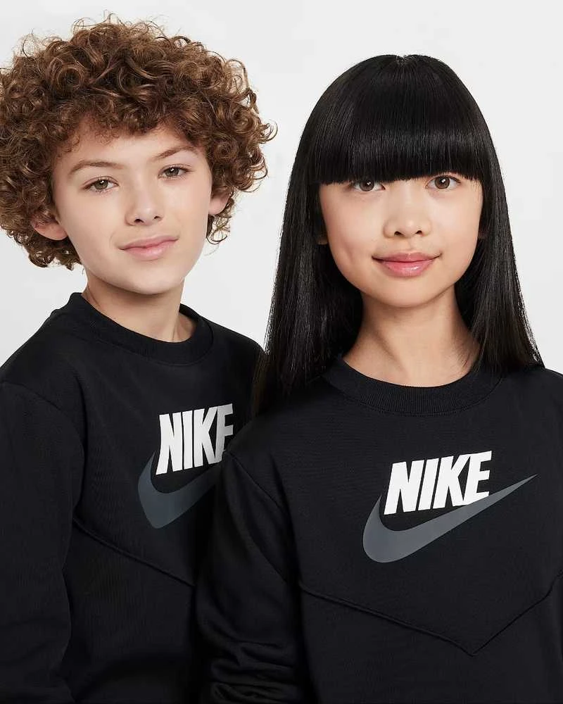 Nike Sportinis Kostiumas Paaugliams K Nsw Tracksuit Poly Crew Hbr Juodas FD3090 010