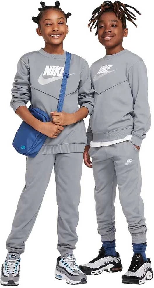 Nike Sportinis Kostiumas Paaugliams K Nsw Tracksuit Poly Crew Hbr Pilkas FD3090 084