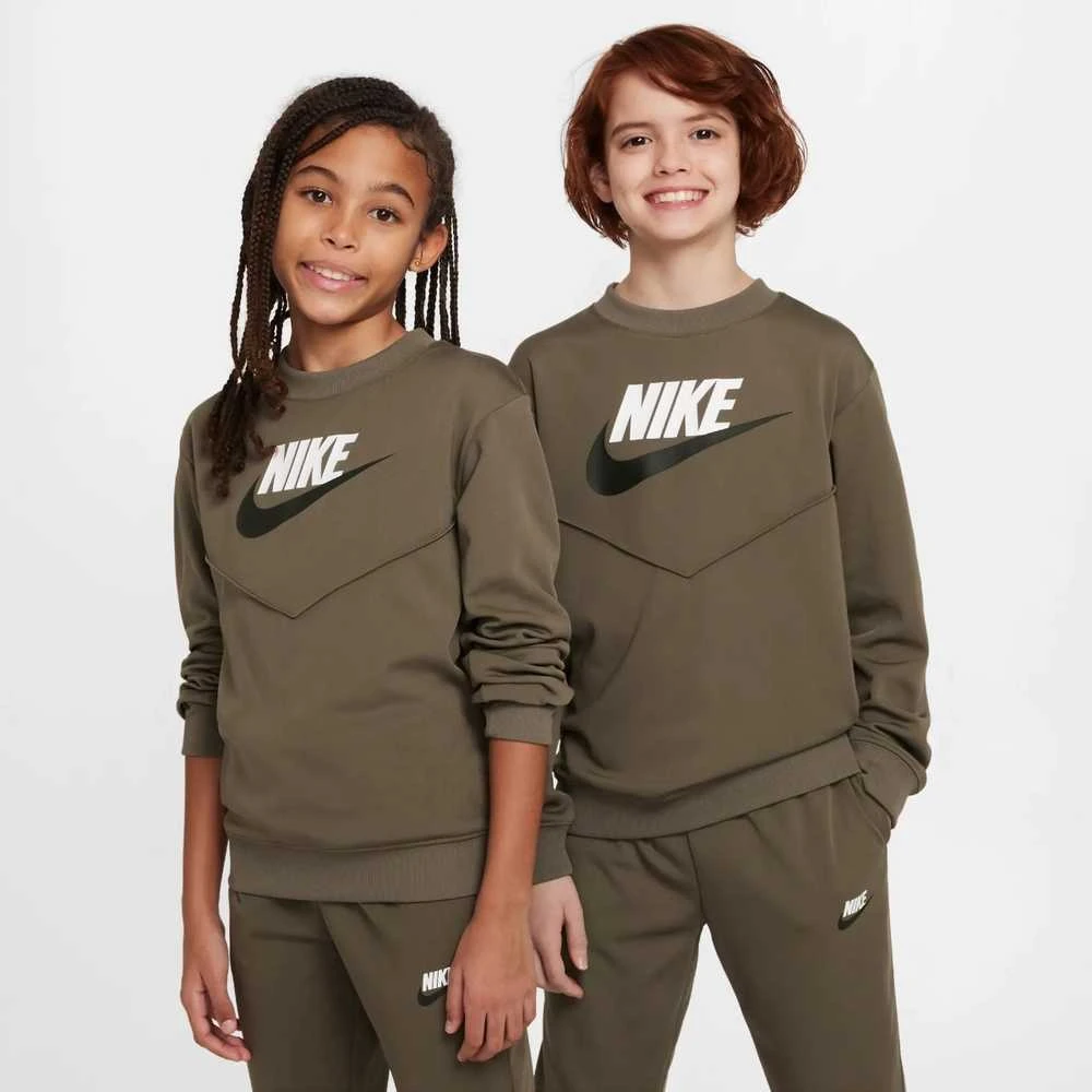 Nike Sportinis Kostiumas Pauugliams K Nsw Tracksuit Poly Crew Hbr Olive FD3090 222