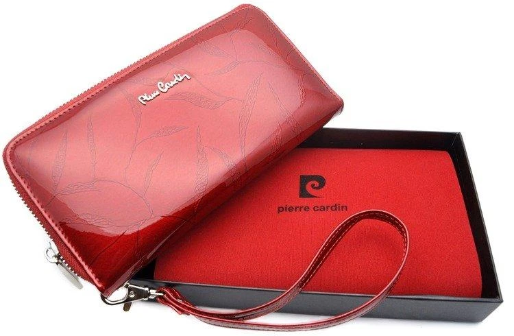 Pierre Cardin Didelė Moteriška Piniginė 02 LEAF 119/Raudona