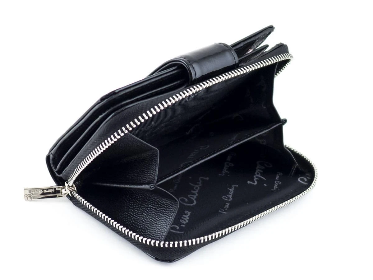 Pierre Cardin Maža Piniginė Moterims Juodas 02 LEAF 115