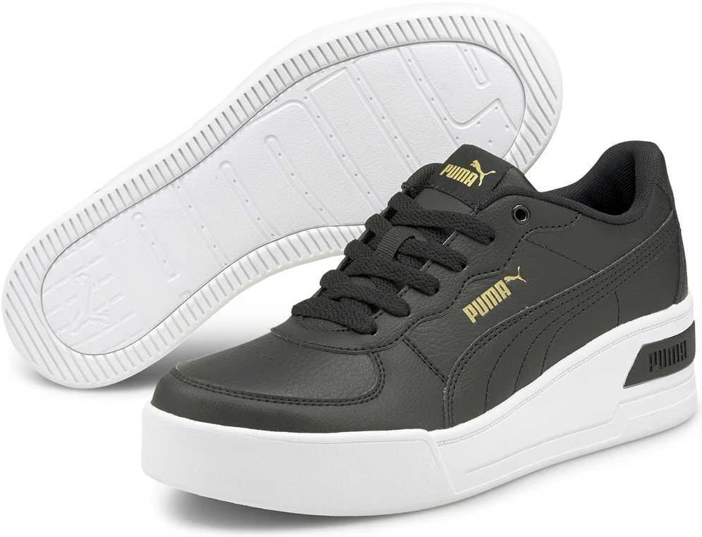 Puma Avalynė Moterims Skye Wedge Juodas Baltas 380750 02