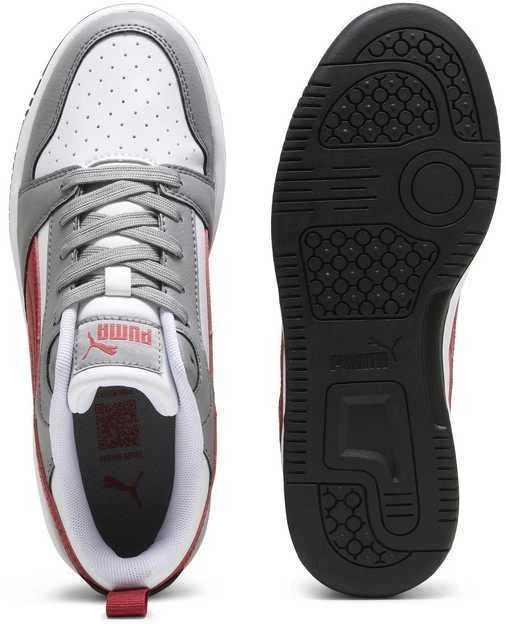 Puma Avalynė Paaugliams Rebound V6 Lo Jr Baltas Pilkas Raudona 393833 09