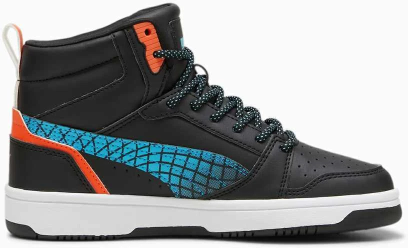 Puma Avalynė Paaugliams Rebound V6 Mid Techie Bud Juodas Mėlyna Oranžinis 397945 02