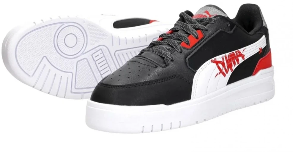 Puma Avalynė Paaugliams Shuffle Downtown Lo Mid Juodas Baltas Raudona 405034 01
