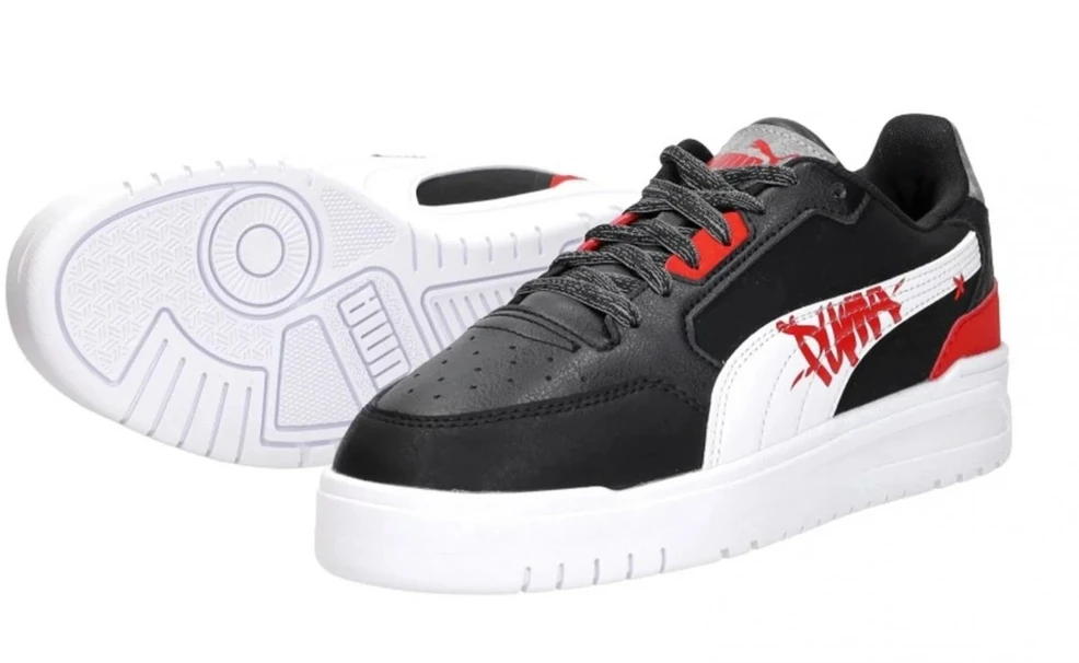 Puma Avalynė Paaugliams Shuffle Downtown Lo Mid Juodas Baltas Raudona 405034 01
