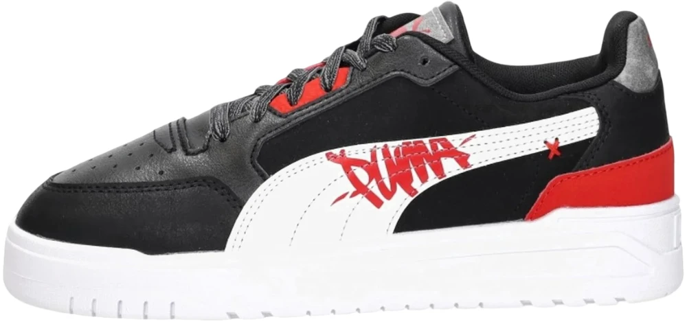 Puma Avalynė Paaugliams Shuffle Downtown Lo Mid Juodas Baltas Raudona 405034 01