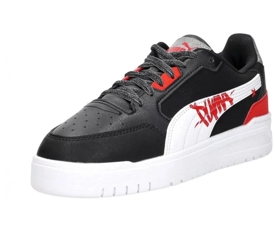 Puma Avalynė Paaugliams Shuffle Downtown Lo Mid Juodas Baltas Raudona 405034 01