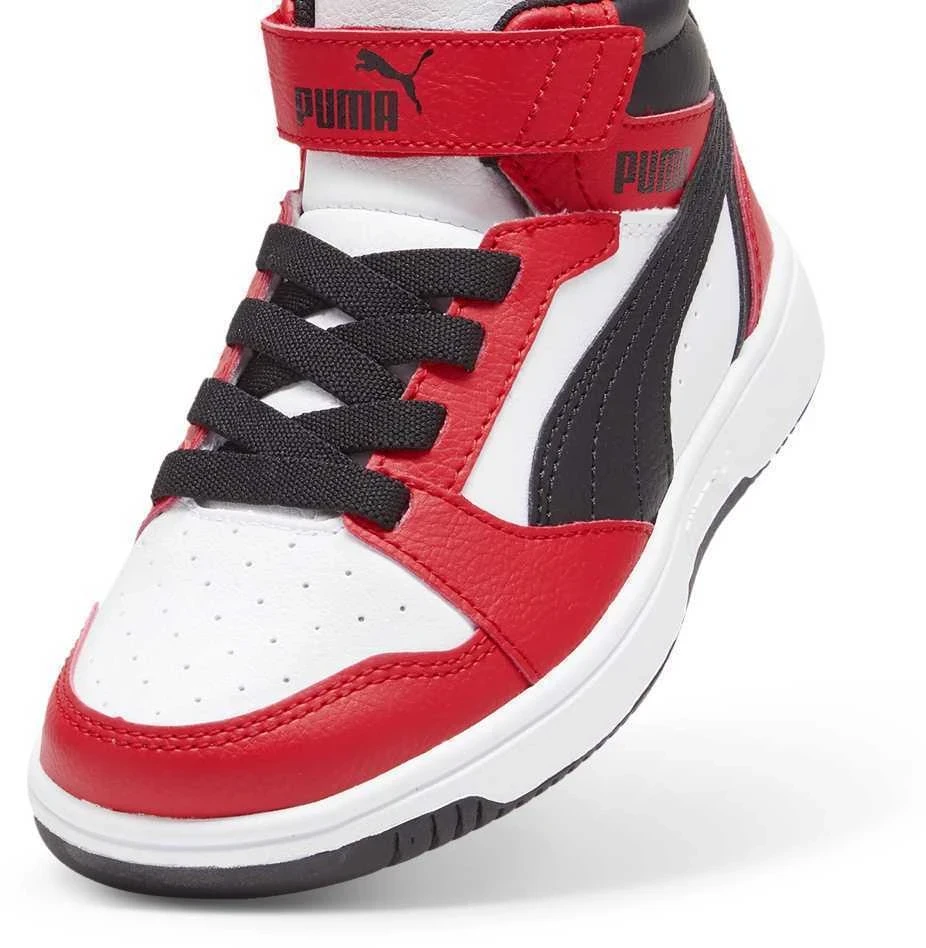 Puma Avalynė Vaikams Rebound V6 Mid Jr Baltas Juodas Raudona 393832 03