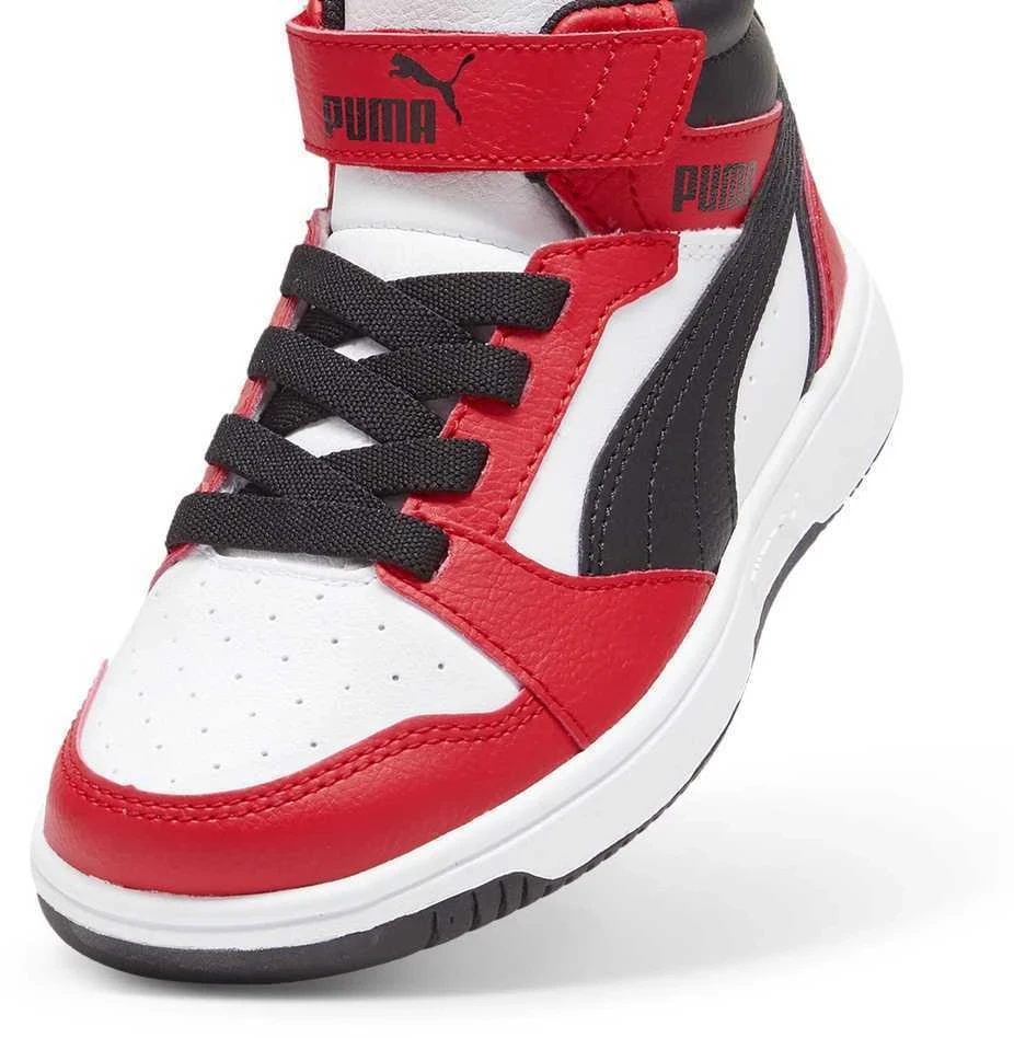 Puma Avalynė Vaikams Rebound V6 Mid Jr Baltas Juodas Raudona 393832 03