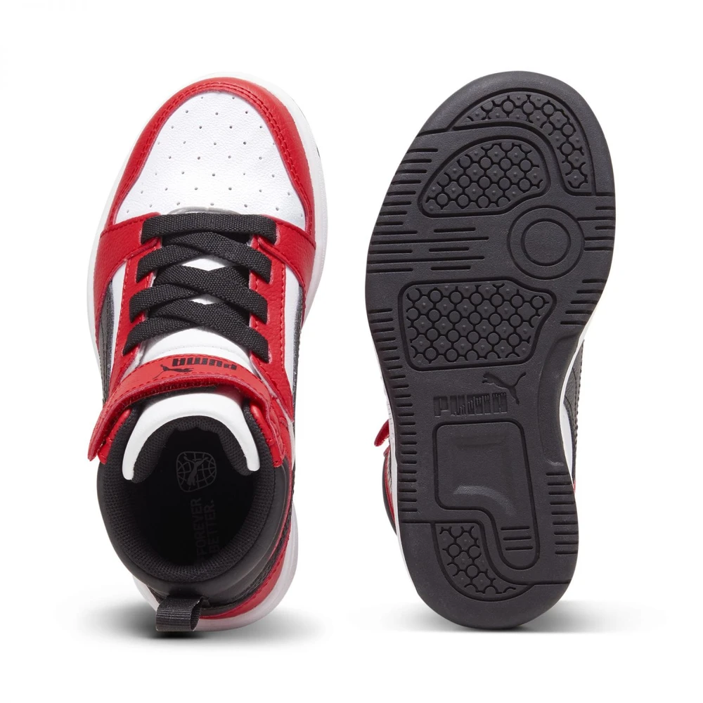 Puma Avalynė Vaikams Rebound V6 Mid Jr Baltas Juodas Raudona 393832 03