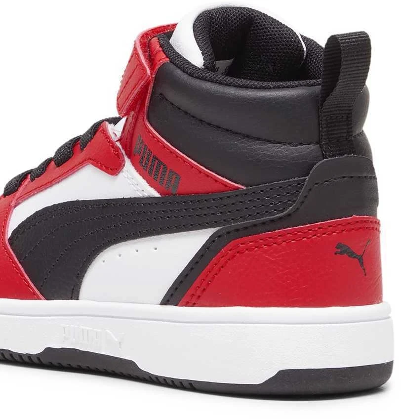 Puma Avalynė Vaikams Rebound V6 Mid Jr Baltas Juodas Raudona 393832 03