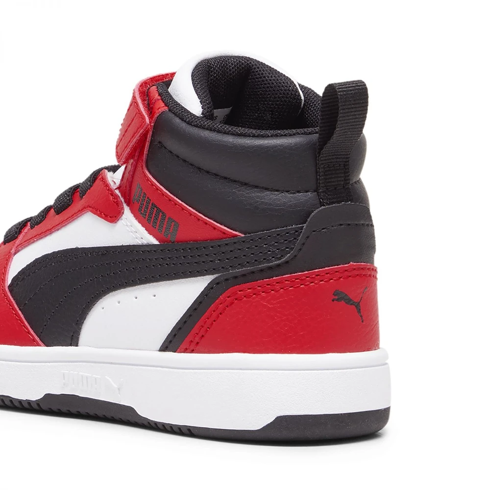 Puma Avalynė Vaikams Rebound V6 Mid Jr Baltas Juodas Raudona 393832 03