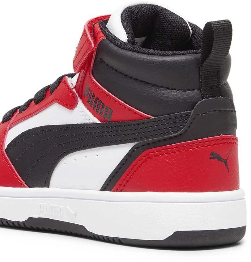 Puma Avalynė Vaikams Rebound V6 Mid Jr Baltas Juodas Raudona 393832 03
