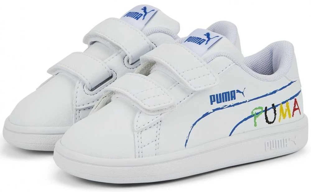 Puma Avalynė Vaikams Smash v2 Home School Baltas 386201 02