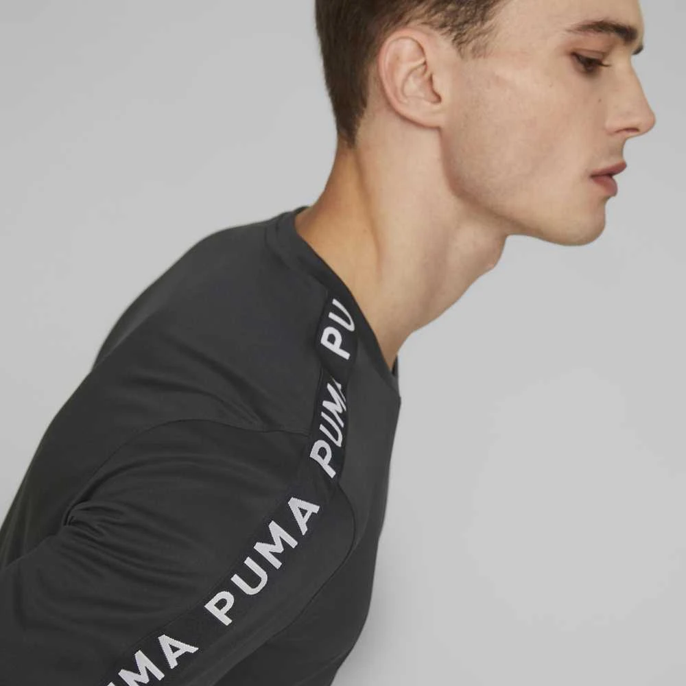Puma Bėgimo Marškinėliai Vyrams Fit Taped Tee Juodas 523190 01