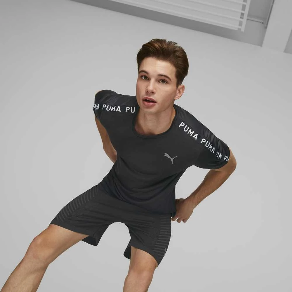 Puma Bėgimo Marškinėliai Vyrams Fit Taped Tee Juodas 523190 01