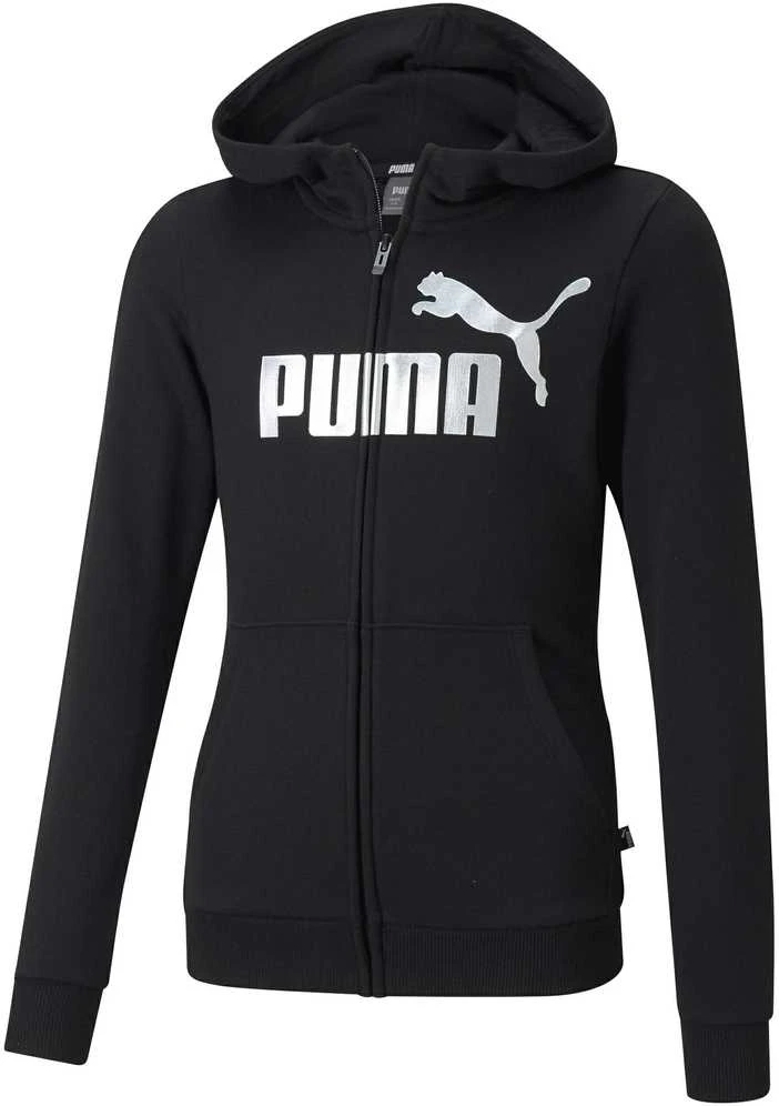 Puma Džemperis Mergaitėms Ess+ Logo Full-Zip Hoodie Juodas 587048 01