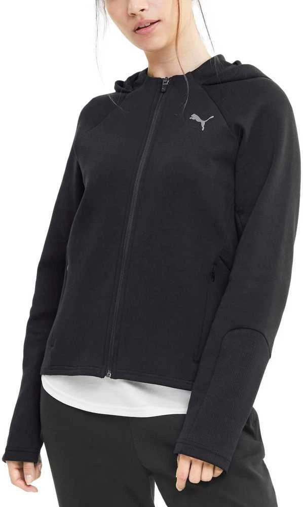 Puma Džemperis Moterims Evostripe Full-Zip Hoodie Juodas 583532 01