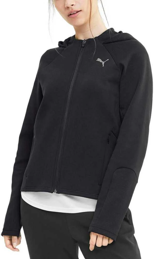 Puma Džemperis Moterims Evostripe Full-Zip Hoodie Juodas 583532 01