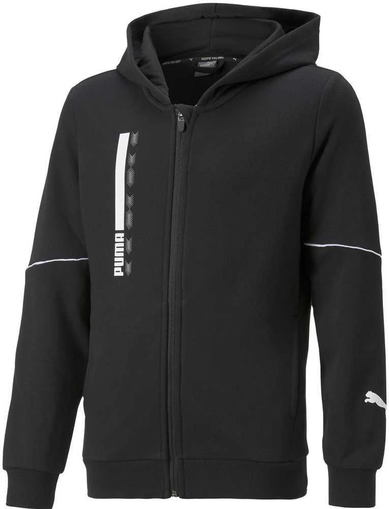 Puma Džemperis Paaugliams Active Sports Full-Zip Hoodie Juodas 670075 01