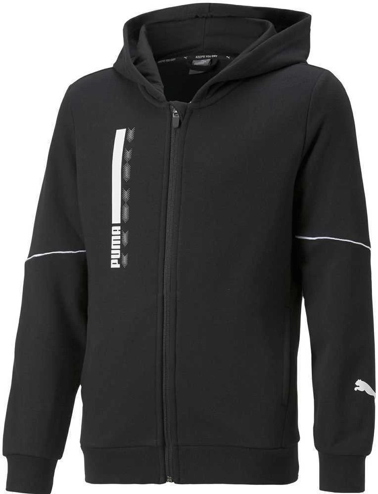 Puma Džemperis Paaugliams Active Sports Full-Zip Hoodie Juodas 670075 01