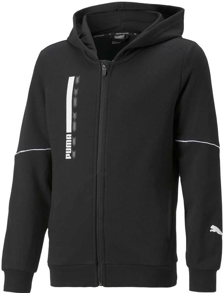 Puma Džemperis Paaugliams Active Sports Full-Zip Hoodie Juodas 670075 01