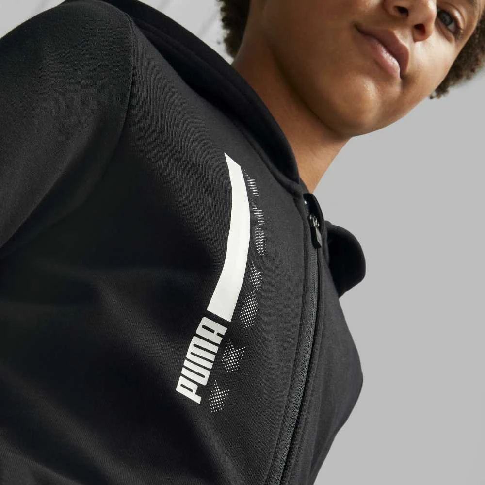 Puma Džemperis Paaugliams Active Sports Full-Zip Hoodie Juodas 670075 01