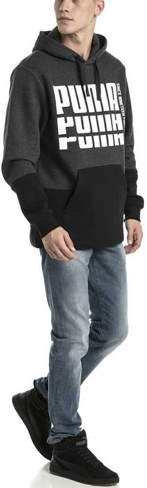 Puma Džemperis Rebel Up Hoodie Pilkas Juodas