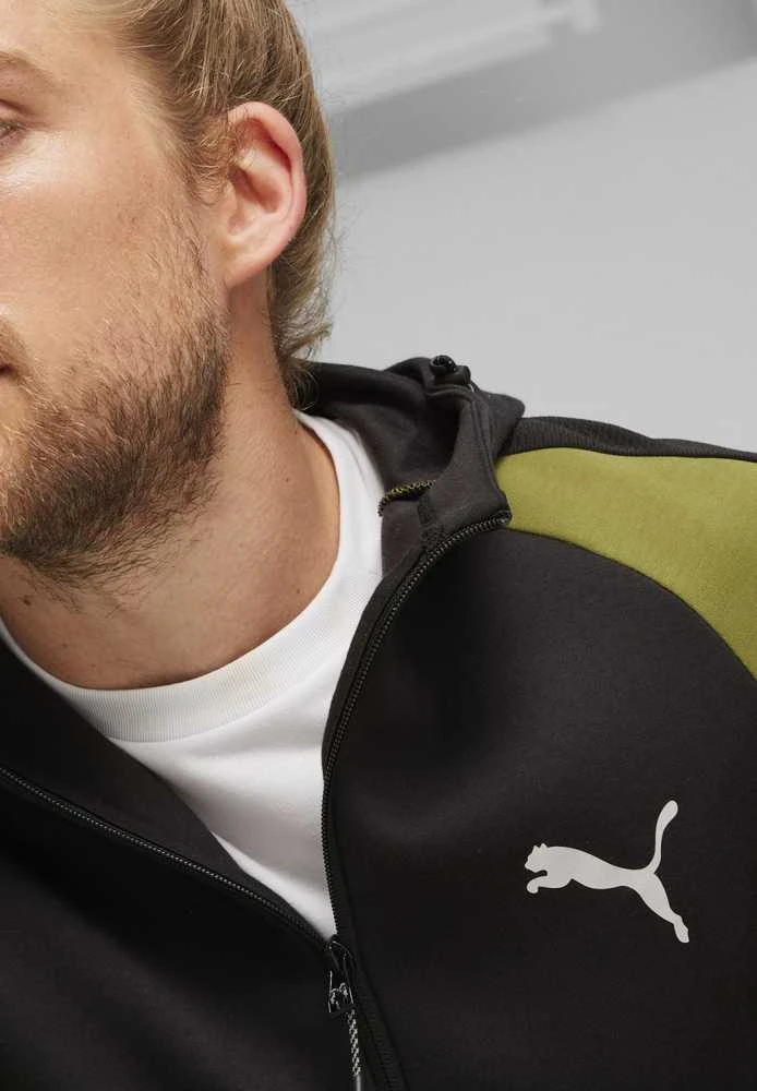 Puma Džemperis Vyrams Evostripe Full-Zip Juodas Žalias 678995 33