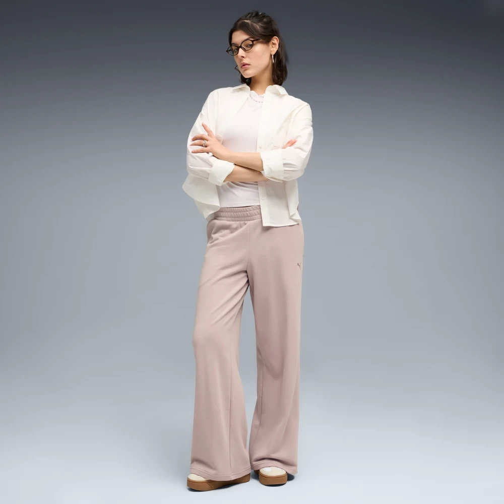 Puma Kelnės Moterims Ess Cat Standard Wide Leg Pants Rose Latte 691703 89