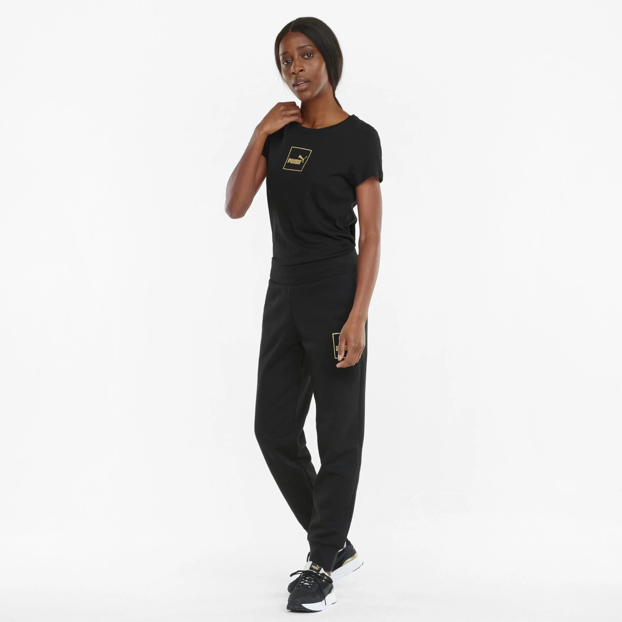 Puma Kelnės Moterims Holiday Pants Fl Juodas 589553 01