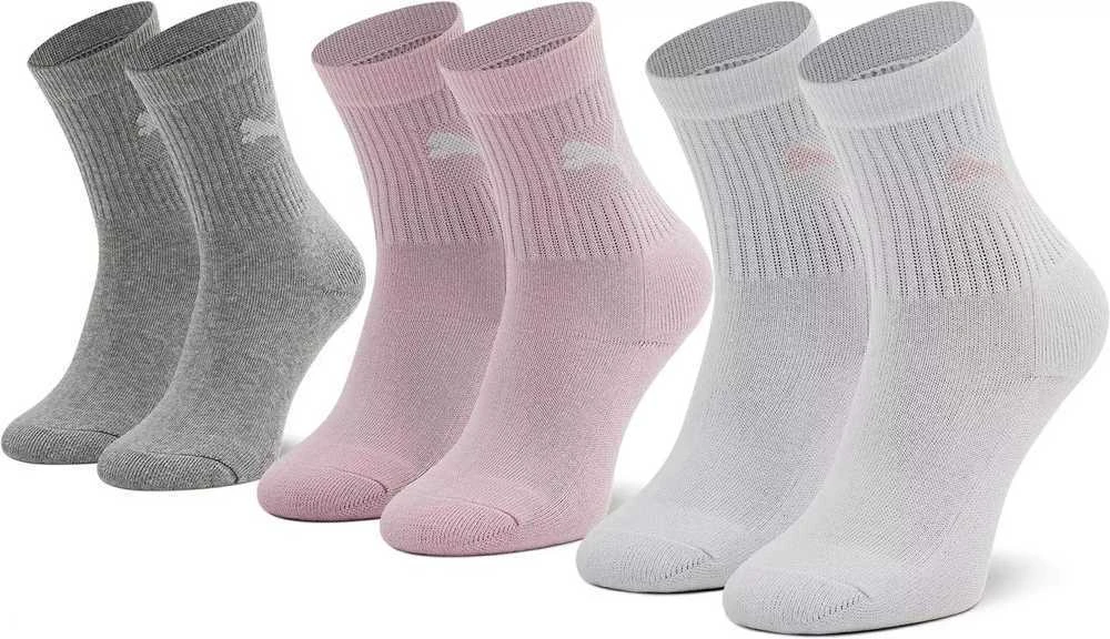 Puma Kojinės Paaugliams Junior Crew Baltas Pilkas Rožinė 907958 05