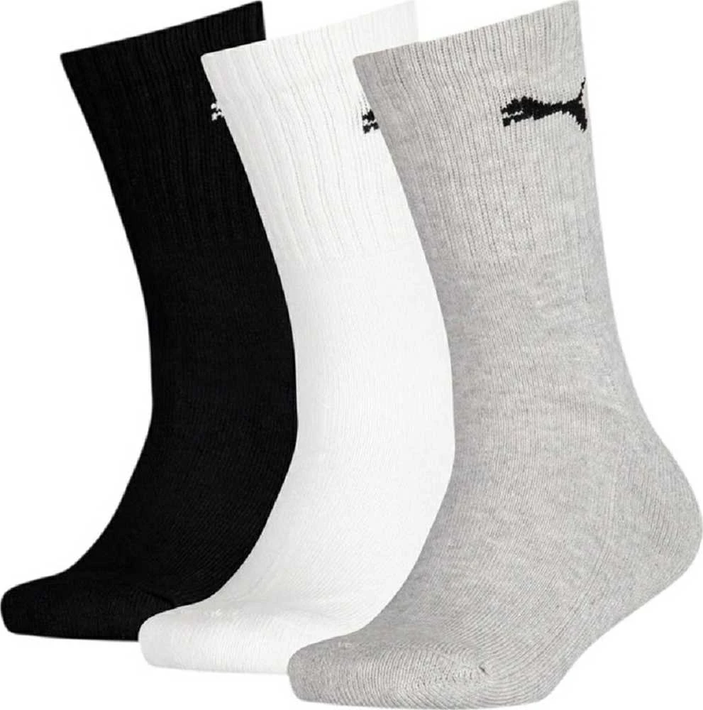 Puma Kojinės Paaugliams Junior Crew Juodas Pilkas Baltas 907958 03