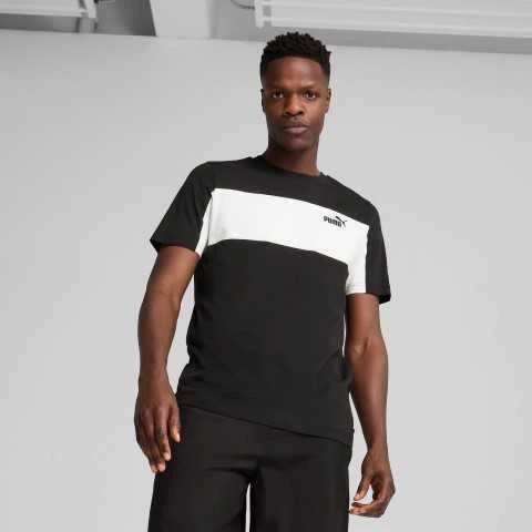 Puma Marškinėliai Vyrams Ess Block Tee Juodas Baltas 684685 01