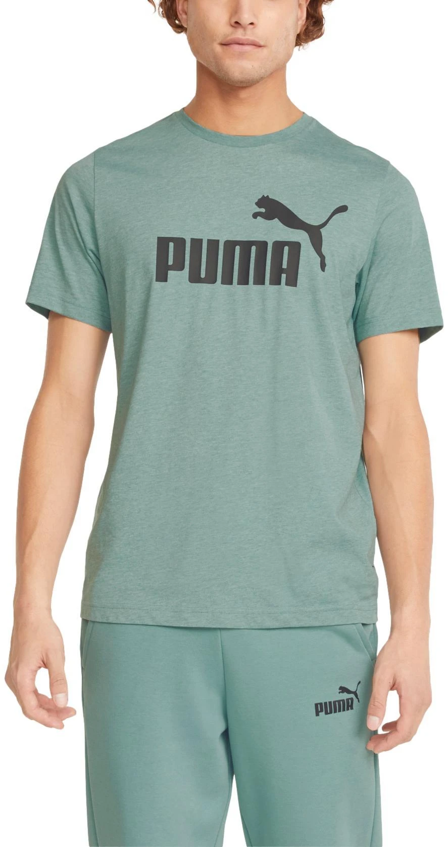 Puma Marškinėliai Vyrams Ess Heather Tee Žalias 586736 50