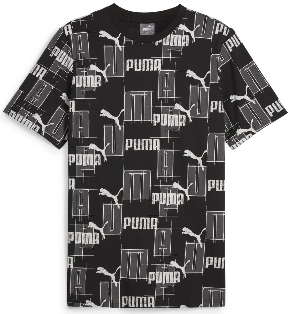 Puma Marškinėliai Vyrams Ess+ Logo Lab Aop Juodas Baltas 678982 01