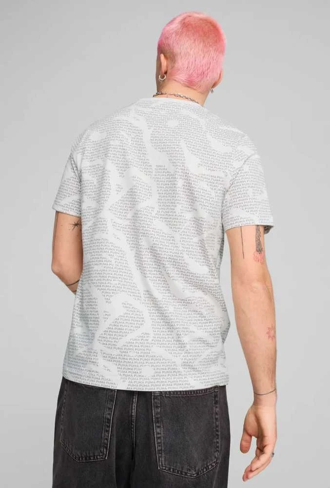 Puma Marškinėliai Vyrams Ess Logo Lab Aop Tee Baltas Pilkas 684668 02