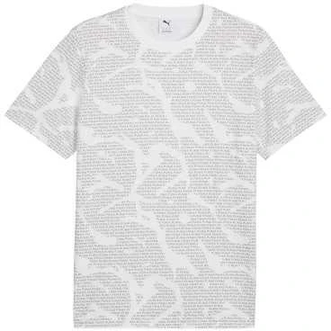 Puma Marškinėliai Vyrams Ess Logo Lab Aop Tee Baltas Pilkas 684668 02