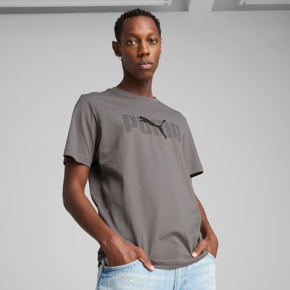 Puma Marškinėliai Vyrams Ess Logo Lab Tee Pilkas 684667 79