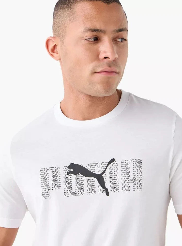 Puma Marškinėliai Vyrams Ess Logo Lab TeeWhite 684667 02