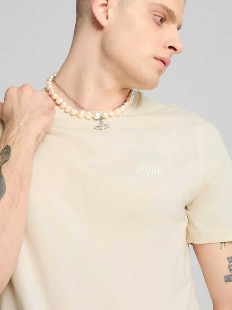 Puma Marškinėliai Vyrams Ess Small No.1 Logo Tee Kreminis 682535 99