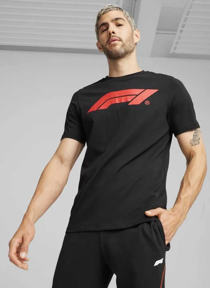 Puma Marškinėliai Vyrams F1 Ess Logo Tee Juodas Raudona 625851 01