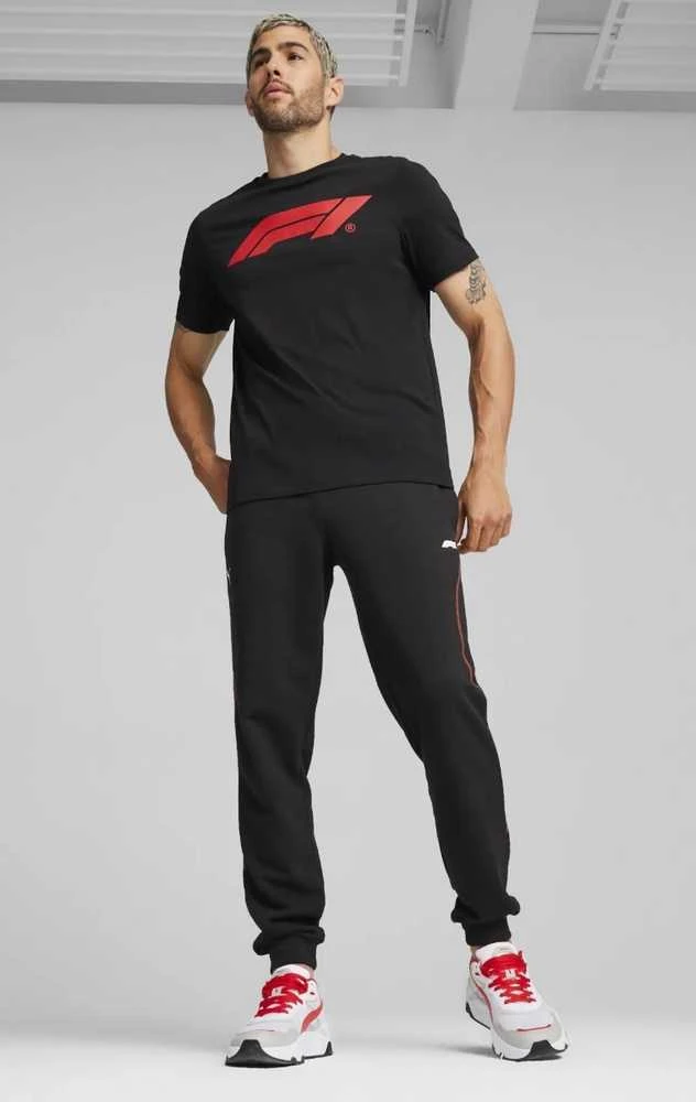 Puma Marškinėliai Vyrams F1 Ess Logo Tee Juodas Raudona 625851 01