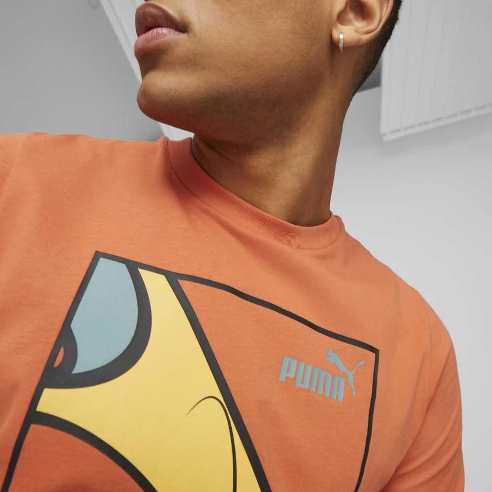 Puma Marškinėliai Vyrams Graphics Court Tee Chili Oranžinis 674481 94