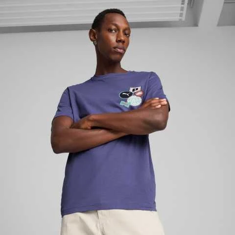 Puma Marškinėliai Vyrams Graphics Icon Tee Violetinė 684829 46