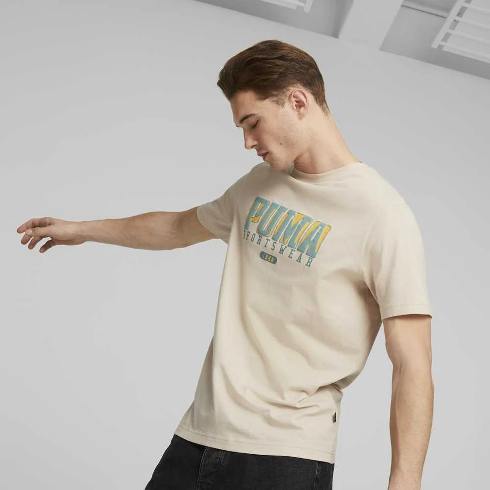 Puma Marškinėliai Vyrams Graphics Retro Tee Granola Kreminis 674486 88